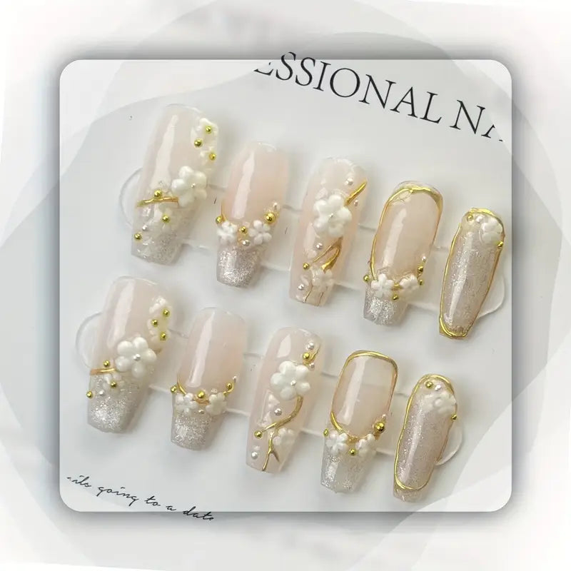 Cat Eye Cherry Blossom Nails